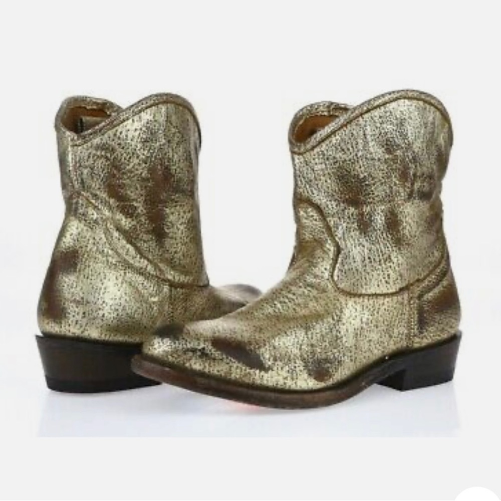 Ash gold cowboy ankle boot size 37 (6-6.5) distressed look not worn vintage